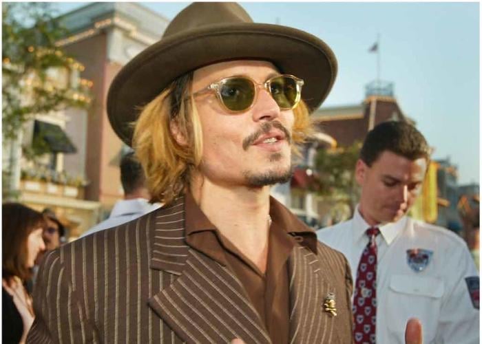 Johnny Depp talking to the media